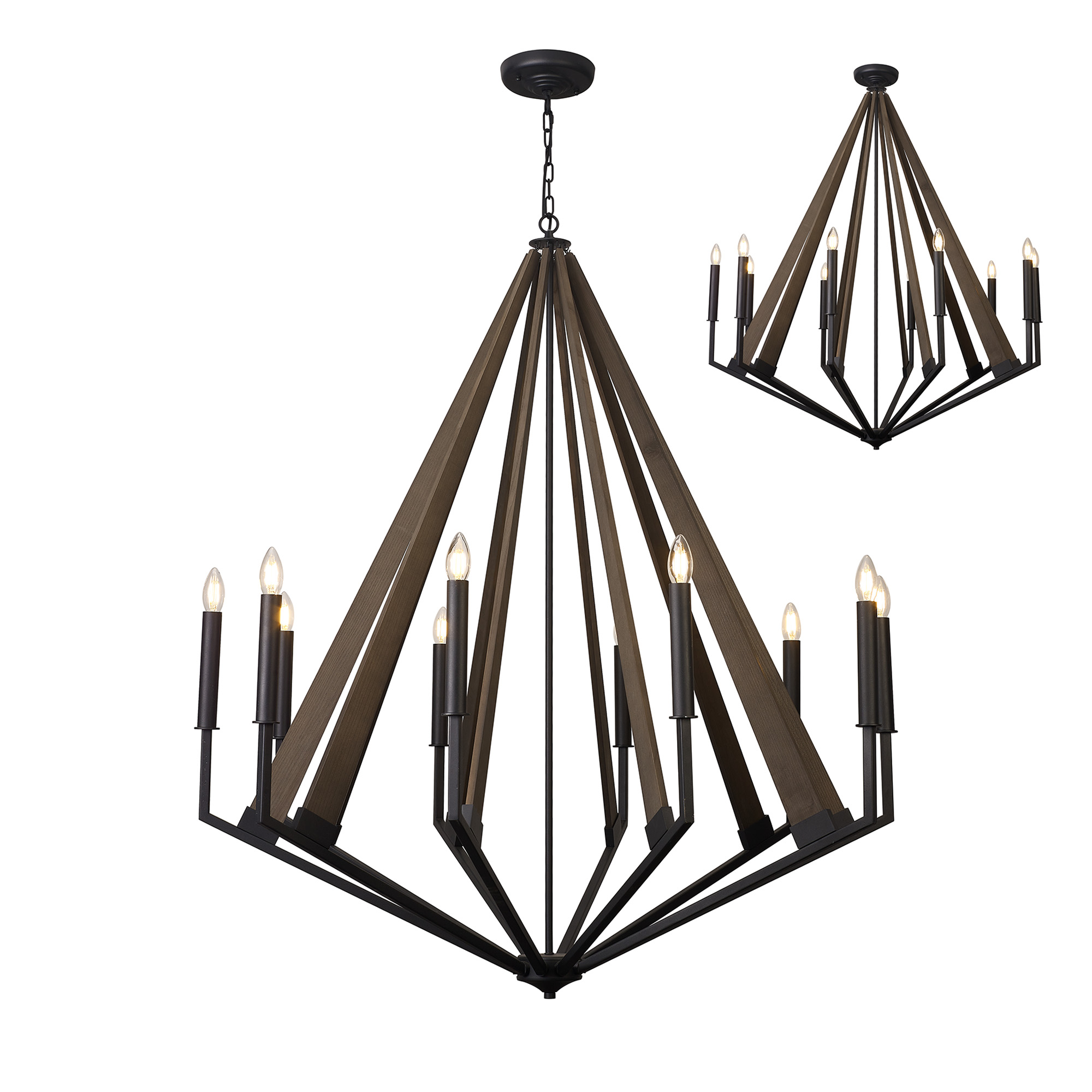 IL32683  Hilton Pendant 10 Light (Requires Construction/Connection) Satin Black